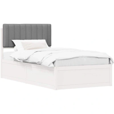Paveikslėlis vidaXL Bed Frame with Upholstered Headboard Light Grey 100 x 200 cm