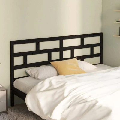 Paveikslėlis vidaXL Bed Headboard Black 206x4x100 cm Solid Wood Pine