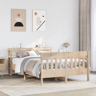 Paveikslėlis vidaXL Bed Frame without Mattress 120x200 cm Solid Wood Pine