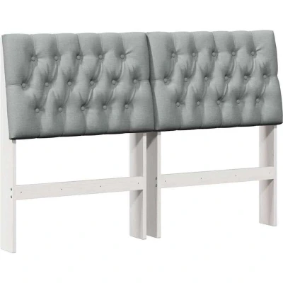 Paveikslėlis vidaXL Upholstered Headboard Light Grey 160 cm Solid Pine Wood