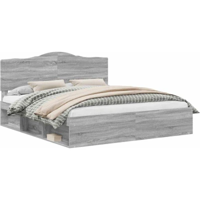 Paveikslėlis vidaXL Bed Frame Grey Sonoma 180 x 200 cm Solid Pine Wood