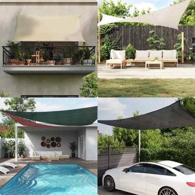 Paveikslėlis vidaXL Sunshade Sail 160 g/m² Taupe 3/4x2 m HDPE