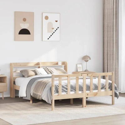 Paveikslėlis vidaXL Bed Frame without Mattress 150x200 cm King Size Solid Wood Pine