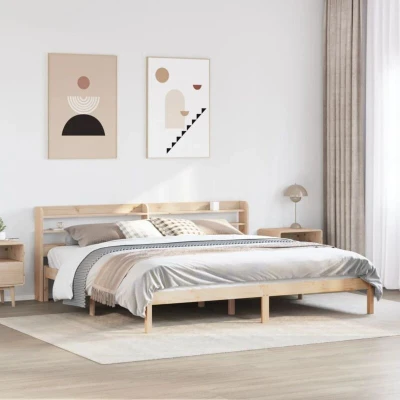 Paveikslėlis vidaXL Bed Frame without Mattress 200x200 cm Solid Wood Pine