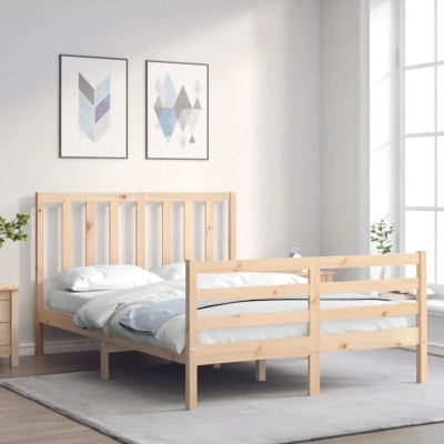 Paveikslėlis vidaXL Bed Frame without Mattress 140x190 cm Solid Wood Pine