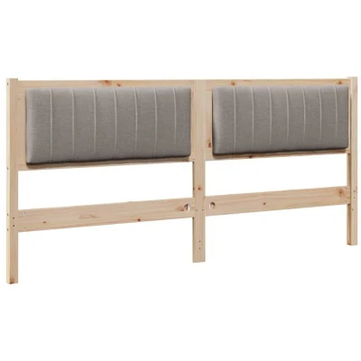 Paveikslėlis vidaXL Upholstered Headboard Brown 180 cm Solid Pine Wood