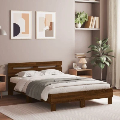 Paveikslėlis vidaXL Bed Frame without Mattress Brown Oak 120x200 cm