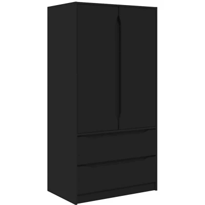 Paveikslėlis vidaXL Wardrobe with Drawer Black 79.5 x 49 156 cm Engineered Wood
