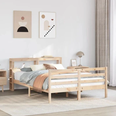 Paveikslėlis vidaXL Bed Frame with Headboard without Mattress 140x190 cm