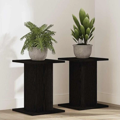 Paveikslėlis vidaXL Plant Stand 2 pcs Black Oak 30 x 40 cm Engineered wood