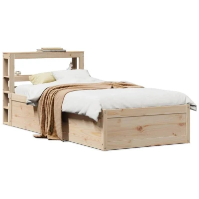 Paveikslėlis vidaXL Bed Frame with Headboard 100x200 cm Solid Wood Pine