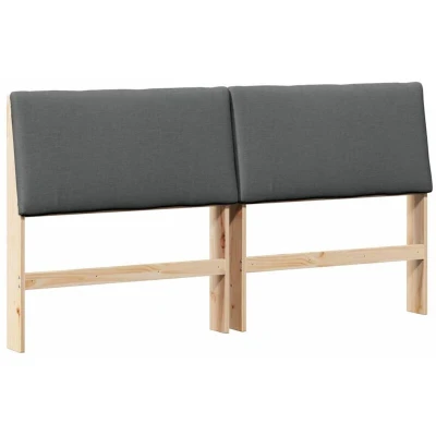 Paveikslėlis vidaXL Upholstered Headboard Dark Grey 200 cm Solid Pine Wood
