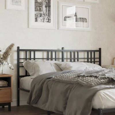 Paveikslėlis vidaXL Metal Replace Headboard Black 160cm