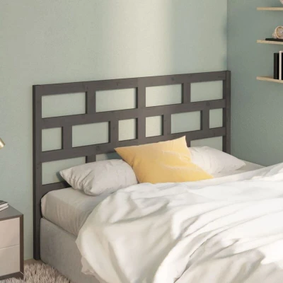 Paveikslėlis vidaXL Bed Headboard Grey 141x4x100 cm Solid Wood Pine