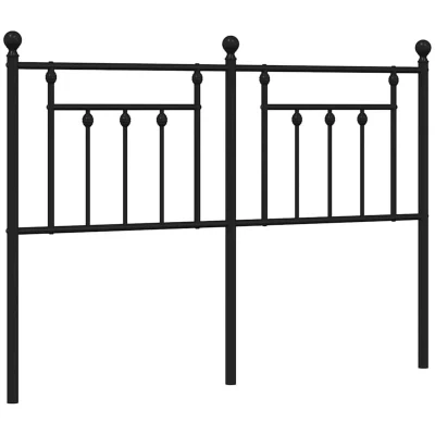 Paveikslėlis vidaXL Metal Replace Headboard Black 135 cm