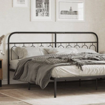 Paveikslėlis vidaXL Metal Replace Headboard Black 200 cm