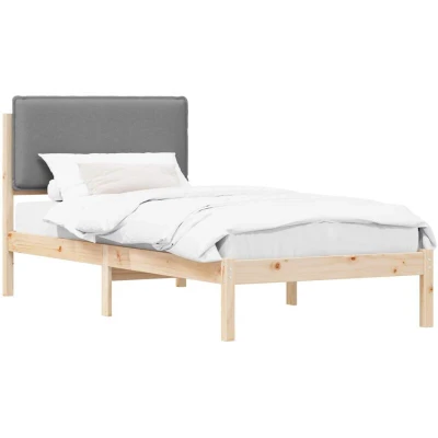 Paveikslėlis vidaXL Bed Frame with Upholstered Headboard Light Grey 100 x 200 cm