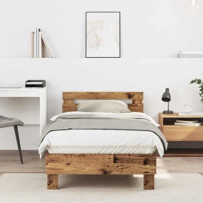 Paveikslėlis vidaXL Bed Frame Old Wood 193 x 95 88 cm Engineered