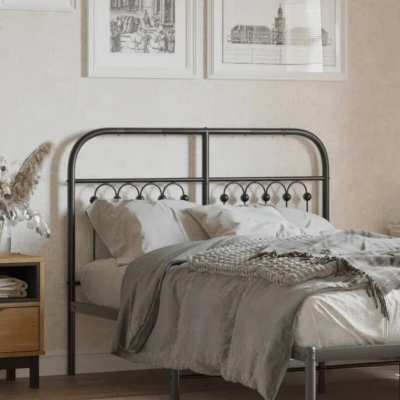 Paveikslėlis vidaXL Metal Replace Headboard Black 120 cm