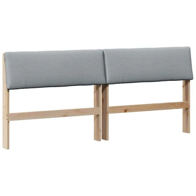 Paveikslėlis vidaXL Upholstered Headboard Light Grey 180 cm Solid Pine Wood