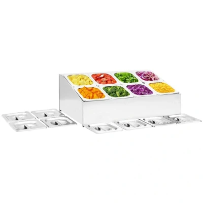 Paveikslėlis vidaXL Gastronorm Container Holder with 8 GN 1/6 Pan Stainless Steel