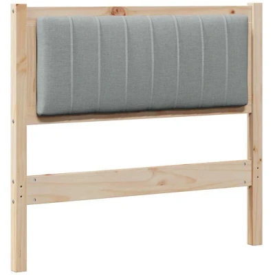 Paveikslėlis vidaXL Upholstered Headboard Brown 90 cm Solid Pine Wood