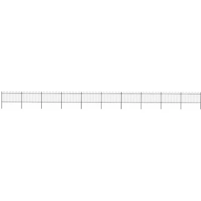 Paveikslėlis vidaXL Garden Fence with Hoop Top Steel 1781.5x100 cm Black