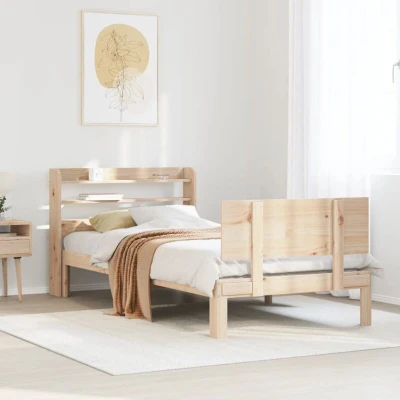 Paveikslėlis vidaXL Bed Frame with Headboard without Mattress 90x190 cm Single