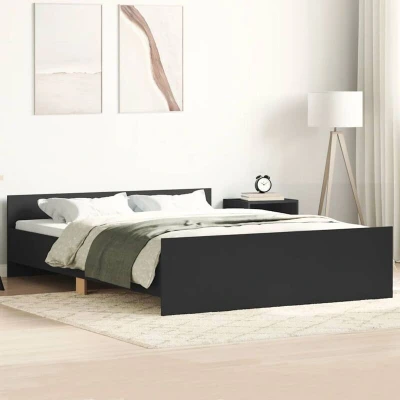 Paveikslėlis vidaXL Bed Frame without Mattress Black 120x190 cm Small Double