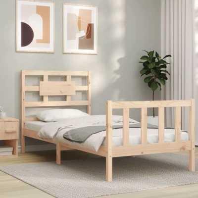 Paveikslėlis vidaXL Bed Frame without Mattress 90x200 cm Solid Wood Pine