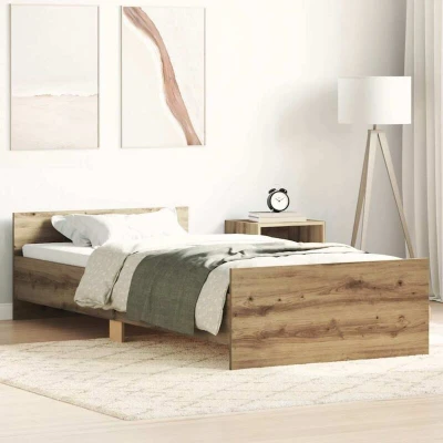 Paveikslėlis vidaXL Bed Frame without Mattress Artisan Oak 100x200 cm Engineered Wood